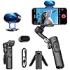 AOCHUAN XE AI Version,Gimbal Stabilizer for Smartphone,NO APP AI Tracking, Gesture Control,360°Inception Gimbal with TikTok YouTube,3-Axis Foldable Handheld Tripod for iPhone& Android,Black