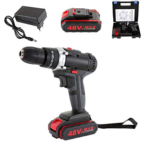 SHBH 48VF Bohrmaschine Schlagbohrmaschine, Lithium-Batterie-Schraubenschlüssel, kabelloses Bohrmaschinen-Set, Akku… – Bild 3