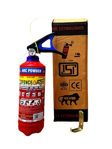 Image of ABC Powder Type 1 Kg Fire Extinguisher (Red) | ISI Certified | Suitable for Home, Office, Car, Kitchen, Shops & Industrial Use