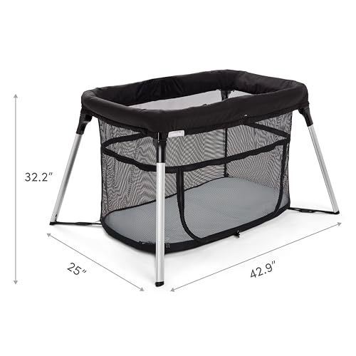 Munchkin Ultra-Lite 3-in-1 Playard, Travel Crib and Bassinet for Newborn Babies Up to 24 Months - Lightweight, No Tool Assembly, Mattress Plus Cover Included, Black - image 7