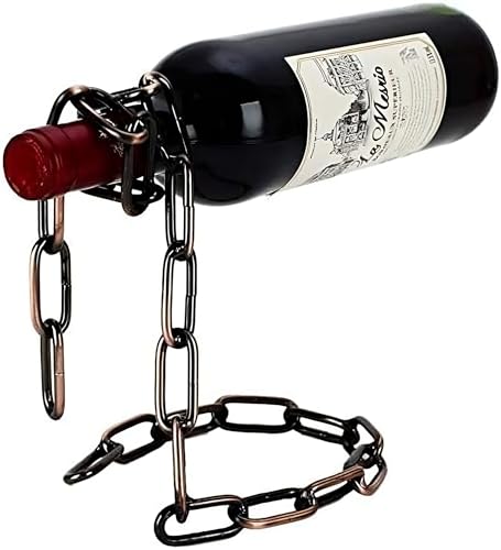 SOUTH AREA Support Universel pour Bouteille de vin, Design de chaîne Flottante, élégant et Magique, en Acier Inoxydable, décoratif (Cuivre)