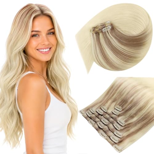 Image of Sunny Hair Clip in Hair Extensions Real Human Hair Ombre 22 Inch 150g