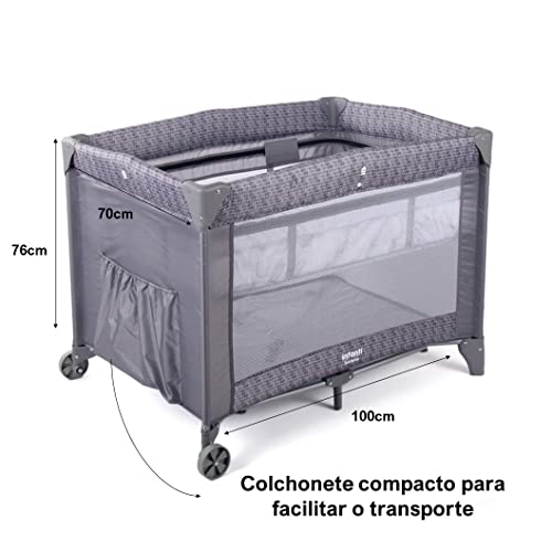 Berço Portátil Sereno Infanti – Grey Hail