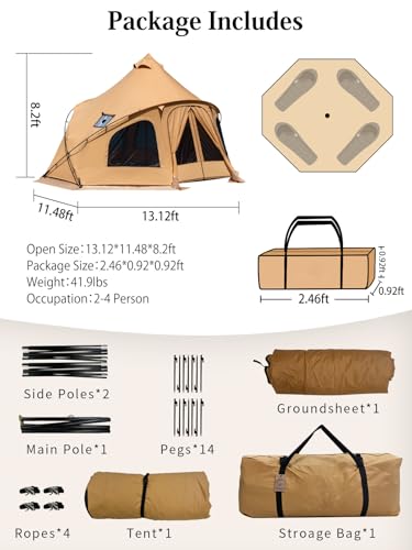 Carpa Bell Canvas con Estufa para 4 Personas miniatura 6