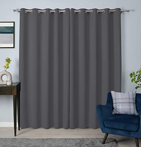 Sleepdown Ultra Soft Eyelet Blockout Curtains Thermal Insulated for Bedroom and Living Room 46 x 72 Inch Charcoal Grey 2 Panels