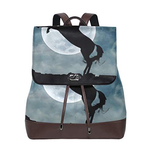 DEZIRO  Mochila Escolar de Piel de Unicornio Moon Bolsa de Viaje