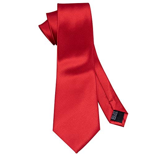 Image of Barry.Wang Plain Men Silk Ties Extra Long Satin Necktie for Wedding Business Handkerchief Cufflinks Set Solid Colors