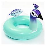 OFUNGO Aufblasbarer Pfau Schwimmring Erwachsene Kinder Smming Ring Boje Gummiring Verdicktes PVC lustige Wasseraktivitäten