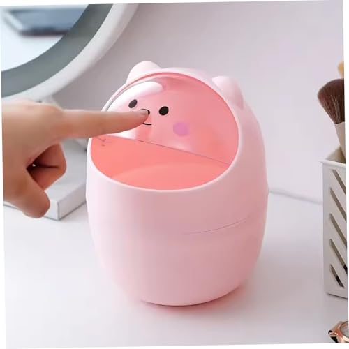 Caneca de basura pequeña de plástico con tapa miniatura 5