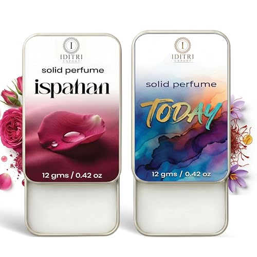 Image of IDITRI EXPORT Solid Perfume |Today&Ispahan Alcohol Free Wax Perfume Balm, Long Lasting | Pocket Tin 12g, Pack Of 2| Non Greasy Smooth Glide, Travel Friendly Men And Women