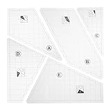 VICASKY 5pcs Quilting Template Sewing Machine Ruler Drafting Triangles 45 60 Degree Rhombus Longarm...