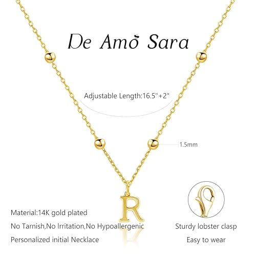 De Amo Sara Initial Necklaces for Women, Dainty A-Z Pendant Letter Charm Necklace Personalized Name Necklaces for Women Trendy Jewelry Gift by De Amo Sara - Used condition - Image 5