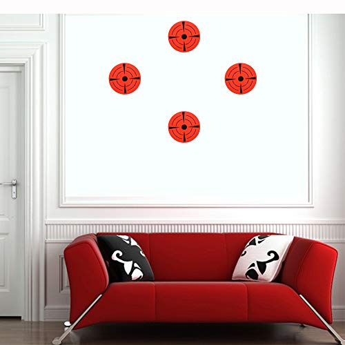 Hybsk Target Pasters 3 Inch Round Adhesive Shooting Targets - Target Dots - Fluorescent Red and Black (3 inch, Fluorescent Red)