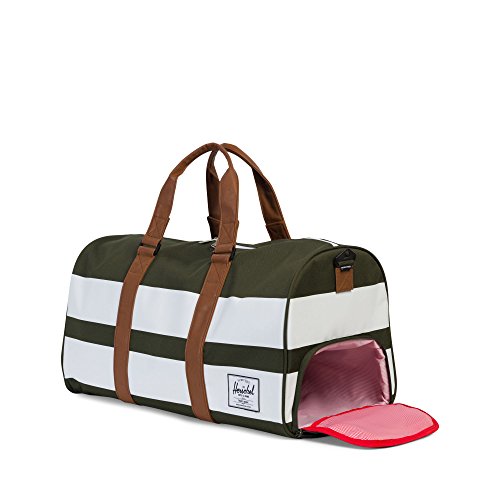 Image of Herschel Supply Co. Novel, Forest Night /White Rugby Stripe /Tan Synthetic Leather