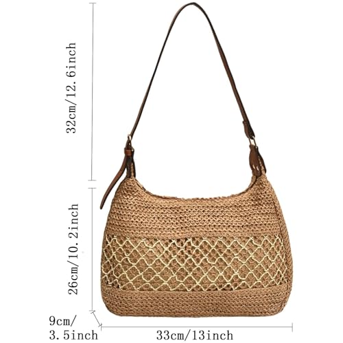 Ladies's cross-body bag, summer straw handbag, brown straw beach bag2