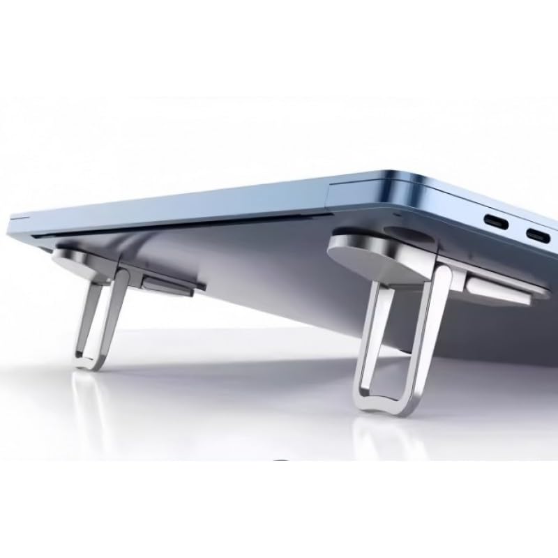 2'li Paket Ayarlanabilir Laptop Standı, 2 Kademeli Ergonomik Yükseltici, Katlanabilir, Kaymaz Silikon Pedli