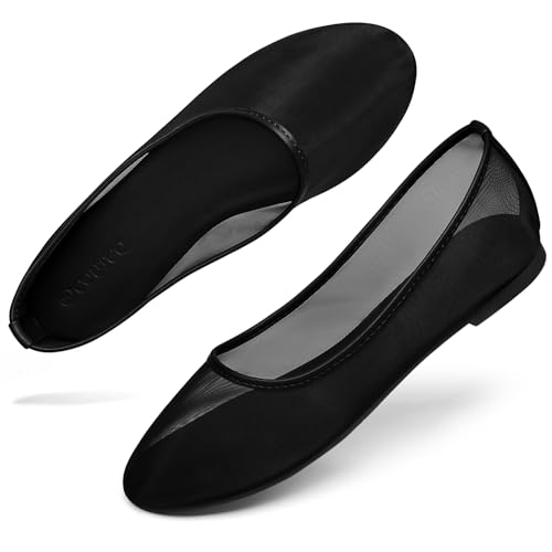 Coutgo Womens Minimalist Mesh Ballet Flats