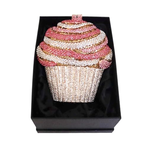 Image of Women Ice Cream Crystal Evening Bag Luxury Rhinestone Clutch Wedding Party Minaudiere Purse and Handbag for Cocktail