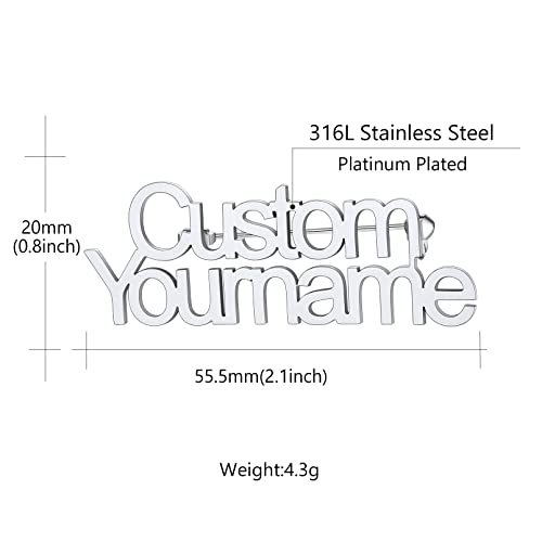 Custom4U Personalized Layered 2 Name Brooch Pins Stainless Steel Lapel Pin Customized With Double Names #TOP2