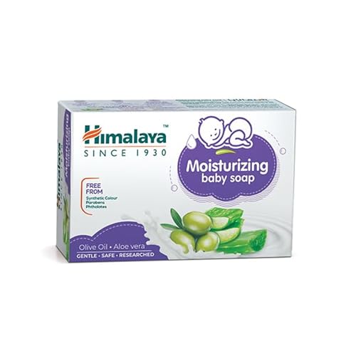 Himalaya Moisturizing Baby Soap | No Parabens & Synthetic Colors Enriched With Aloe Vera & Olive Oil Is A Mild & Soothing Soap That Replenishes Lost Moisture While Gently Cleanses The Skin - 125Gms.
