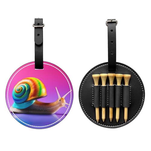 Colorful Snails Black Golf tee Storage Bag - Durable and wear-Resistant Golf Accessories