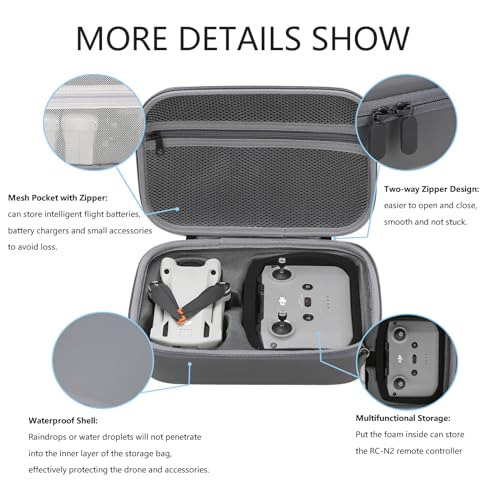 Image of Storage Bag for Mini4 -Mini 4 Pro Drone Case Hard Shell Travel Carrying case Compatible with Mini 4 Pro, DJI RC 2 /DJI RC-N2 Remote Controller & Accessories