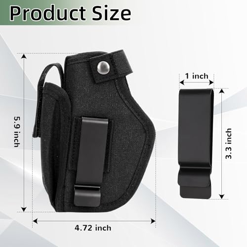 9mm Gun Holster for Men&Women, IWB/OWB Concealed Carry 380 Pistol Holsters, Right&Left Hand Gun Pouch Fits Glock 19/17/26/27/43x, 1911, Sig, S&W M&P, and Similar Handguns - Thumbnail 2