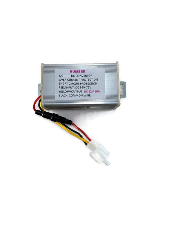 Electric Scooter/Motorcycle DC-DC Convertor Input: 36V to 72V, Output: 12VDC 10A (Size:90X52X34MM), Silver-image-2