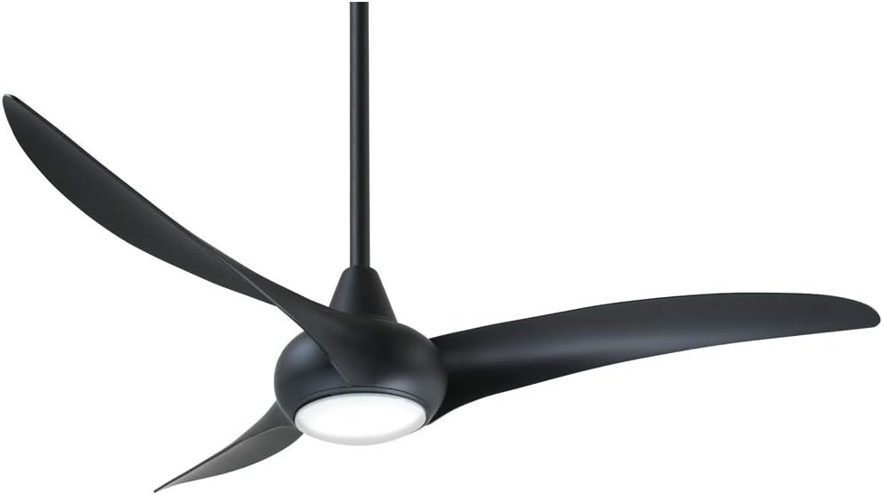 Minka Aire F844-CL Light Wave LED 52" Ceiling Fan with Light and Remote, Coal