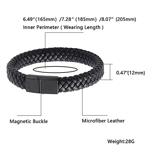 NA Sobriety Jewelry Gifts for Men Women,Inspirational Leather Recovery Bracelets, Personalized Narcotics Alchohol Addiction Recovering Gifts for Friends Family, 8.07 Inch2