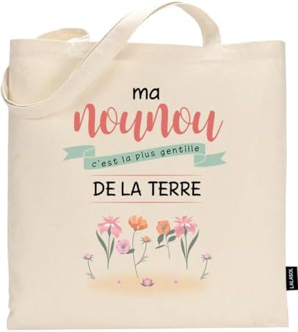 Totebag for Nanny – Gift Idea for Nanny Ma Nanny C'est La Plus Gentille – Bag 100% Cotton, beige image 5
