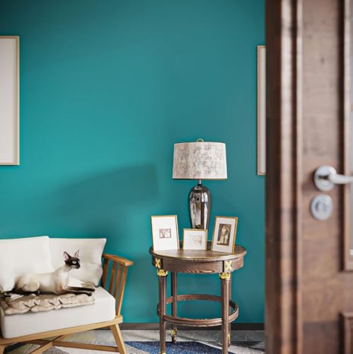 Image of DEEMUS Teal Matte Peel & Stick Self Adhesive Waterproof Sticker for Living Room, Bedroom Office,Almirah, Floor, Tabletop, Wall, Fridge,& Renovation Projects (2 x 3 Feet)