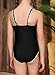 blibean Tween Girls Swimsuits Little Kids Summer One Piece Adjustable Hawaii Beach Bathing Suit Big Girl Fashion Solid Swimwear Traje De Baño para Niñas Size 8-9 Year Old Black
