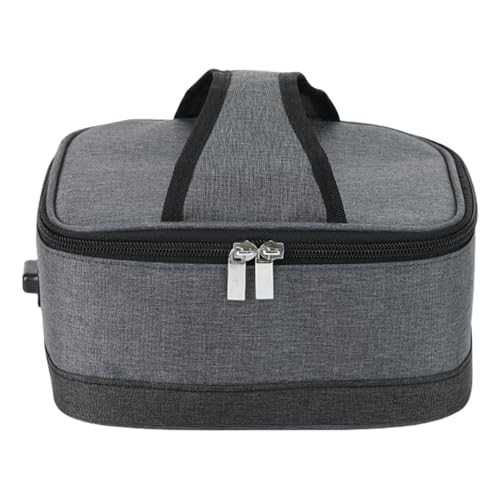 SHINROAD Bolsa térmica accionada por USB para alimentos, fiambrera eléctrica con control de temperatura, portátil, aislado, aislado, cálido, para viajes de oficina, gris claro, estilo normal