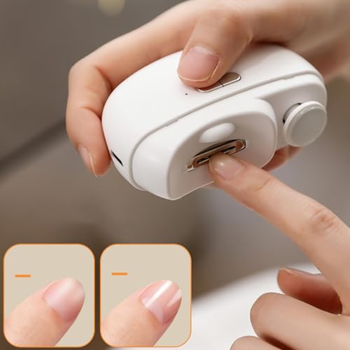 Cortaúñas eléctrico USB con luz LED, ideal para cuidar las manos en el hogar 6