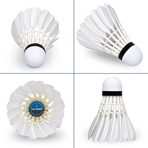 KANOSON Badminton Shuttlecocks 12 Pcs, White Fast Feather Shuttlecocks Balls with Stability & Durability, High Speed Feather Badminton Shuttle Idea for Indoor Outdoor Game - Image 4