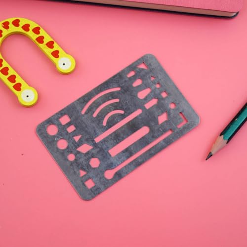 EXCEART 6 Pcs Erasing Template Metal Drawing Erasers Circle Template Metal Drafting Tools Erasing Shield Template Sketching Mechanic Tools Drawing Template Construction Supplies Mechanical - Image 2