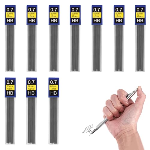 DONOONIS Mina de lápiz automática, compatible con Mina Criterium 0,7 HB,120 piezas recarga de plomo. Una escritura para la oficina y la escuela