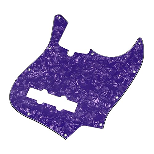 Ikn Jazz Bass Pickguard 10 Hole Guitar Pickguard For 4 Strings Usa/Mexican Standard Jazz Bass Modern Style, 1Ply Purple Pearl #TOP2