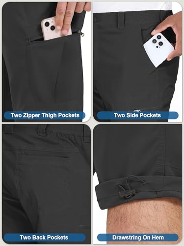 Mens Cargo Shorts Hiking Stretch Quick Dry Capri Golf Tactical Long Shorts for Men4