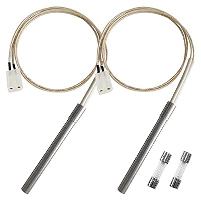 2 Pack Replacement for Pit Boss Hot Rod Ignitor Kit, Hot Igniter Kits Compatible with Pitboss& Camp Chef Pellet Grill, Comes with 2pc Fuses