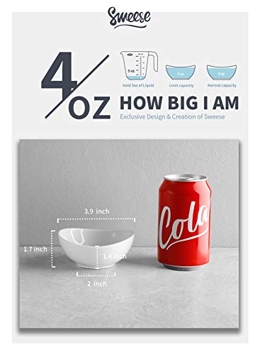 Sweese 102.001 Cereal Bowls - 18 Ounce & Sweese 123.001 Mini Bowls - 4 Ounce, White #TOP6