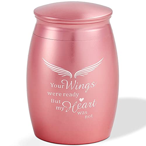 Image of 2.7 Inch Pink Small Keepsake Cremation Urns for Human Ashes | Memorial Mini Urn for Women Men,Decorative Funeral Urns for Human or Pet Ashes- A Perfect Tribute & Gift for Families