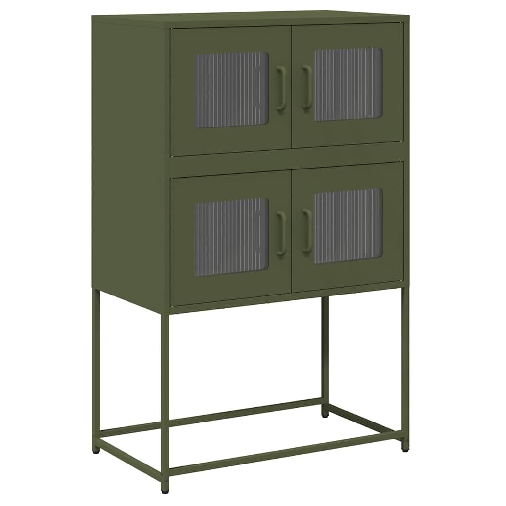 Generisch Olivgrüner Stahlschrank, 68 x 39 x 107 cm – Robuster, kaltgewalzter Stahl, viel Stauraum, Flexible Türmontage und praktische Griffe für optimale Organisation im Haushalt