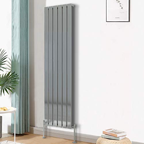 Blümme Vertical Single Flat Panel Designer Radiator Bathroom Heater Central Heating Radiators 1600 x 408mm Chrome