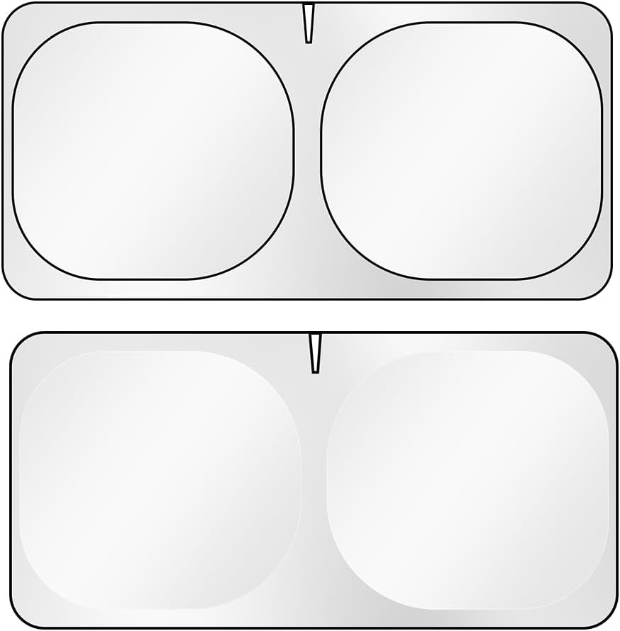 Foldable Windshield Sun Shade –Both Sides Can Block UV 5-Layer 240T Reflective UV/Heat Shield Blocks Rays, Universal Fit for Cars, SUVs, Trucks (M)