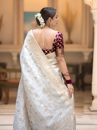 Image of Yashika Women's Pure Kanjivaram Silk Saree Soft Banarasi Style Wedding With Blouse Piece | Saree For Women | New Sari