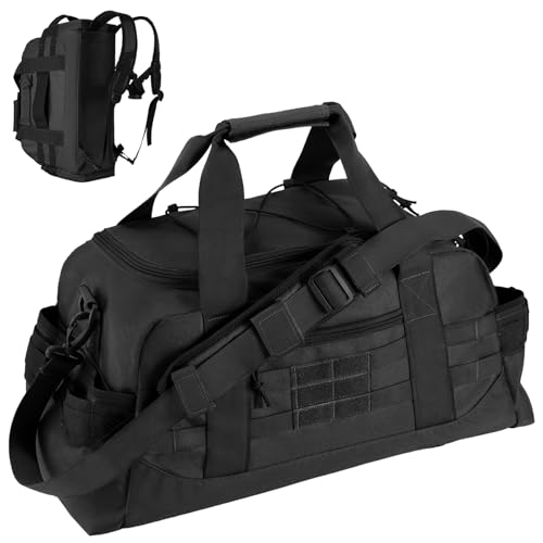 Hannibal Tactical Große Reisetasche, taktischer Rucksack, MOLLE-Pack für Sport/Fitnessstudio/Outdoor, Schwarz, 35L