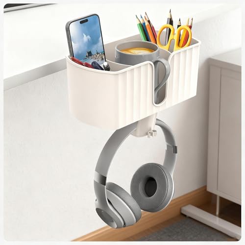 Porte-gobelet pour bureau avec support pour écouteurs et tasse à café