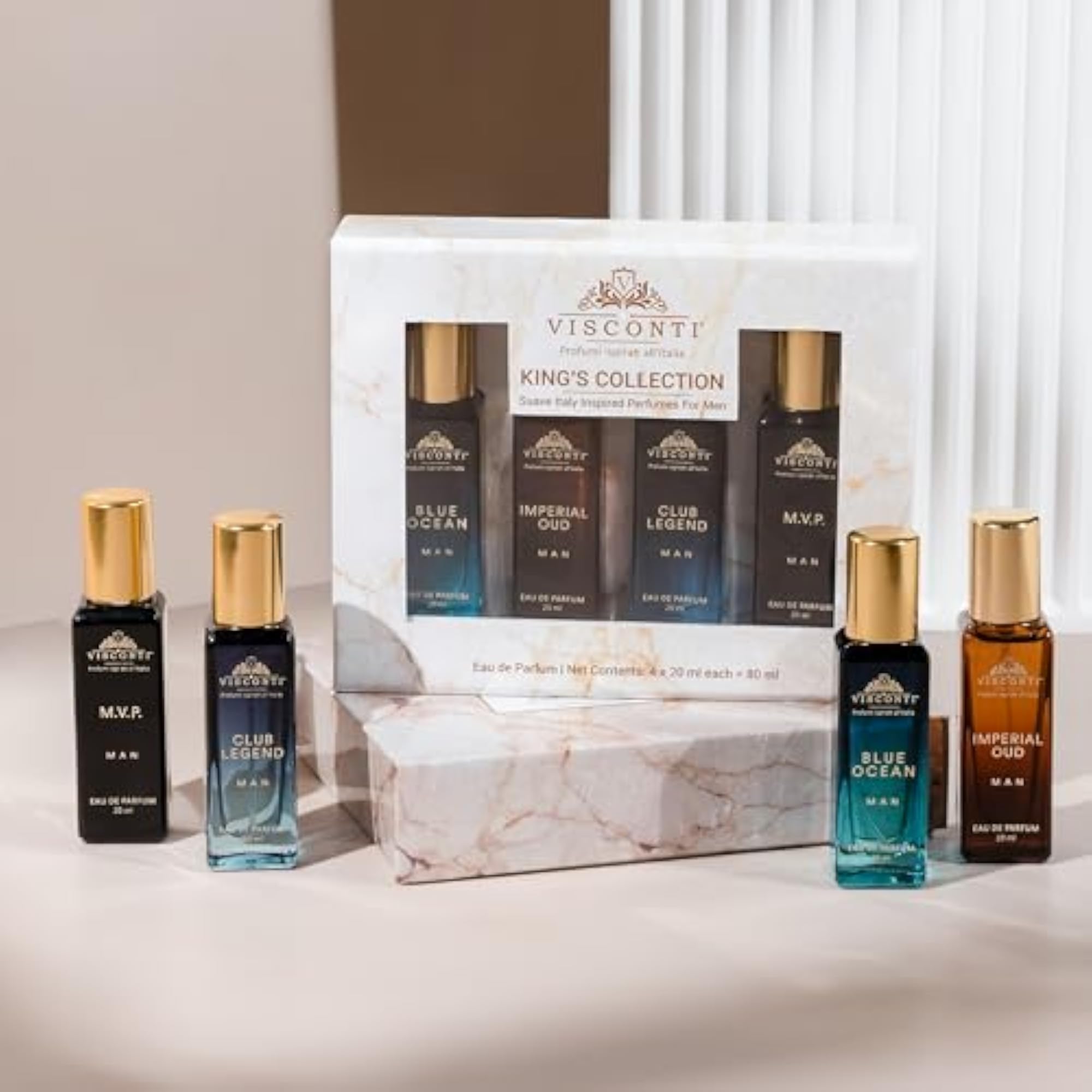 Men's Perfume Gift Set, 4x20ml Long Lasting Scents